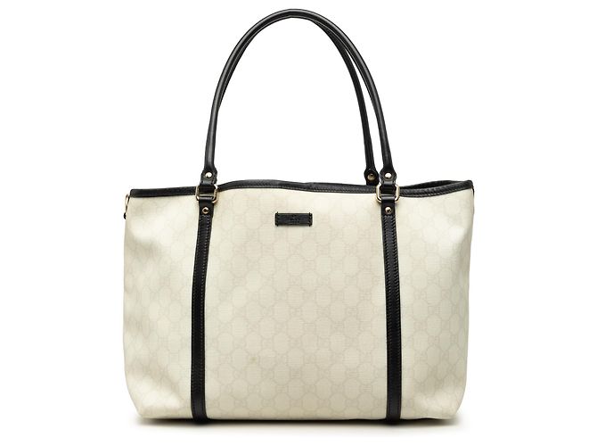 Gucci White Medium GG Supreme Joy Tote Branco Fora de branco