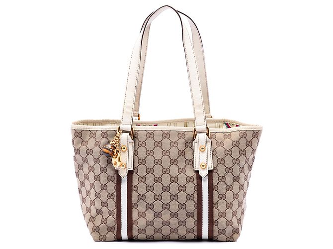Sac cabas Gucci Beige GG Canvas Web Jolicoeur