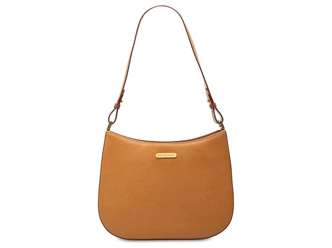 Bolsa de ombro Burberry em couro marrom Caramelo