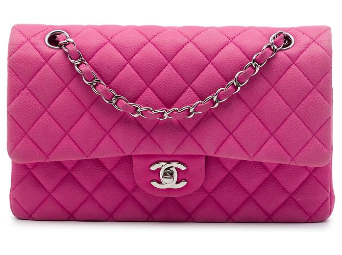 Chanel Pink Medium Classic Caviar Double Flap Rose