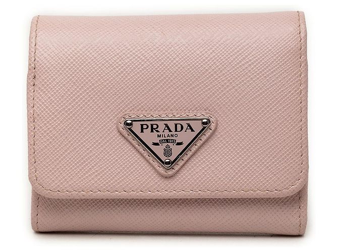 Prada Pink Saffiano Trifold Small Wallet