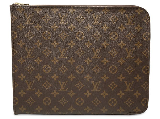 Louis Vuitton Brown Monogram Poche Documents Portfolio 30 Marrom