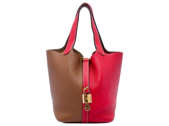 Hermès Red Clemence Picotin Lock 18 Casaque Roja