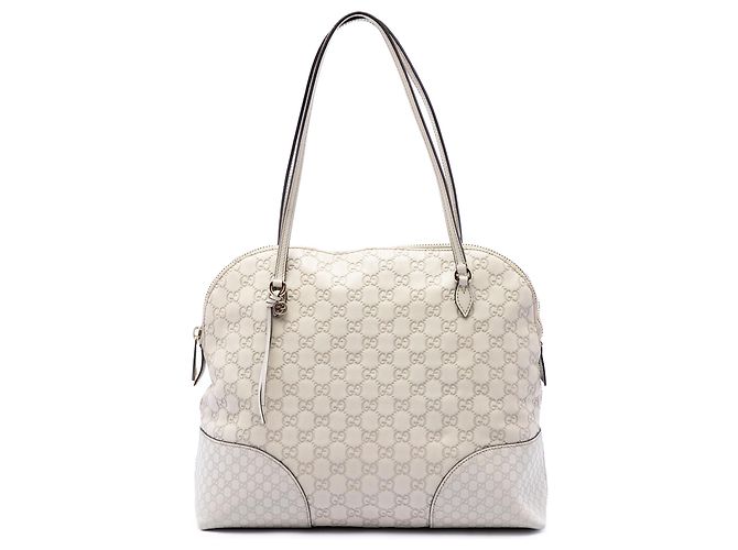 Gucci White Medium Guccissima Bree Dome Tote Weiß Aus weiß