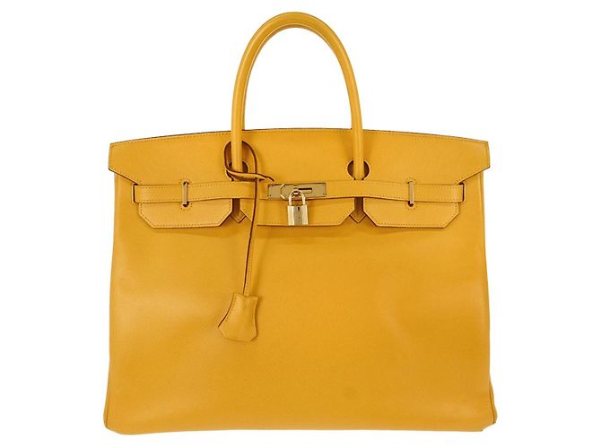 Hermès Hermes Birkin Yellow Courchevel con Gold Hardware 40 Amarillo
