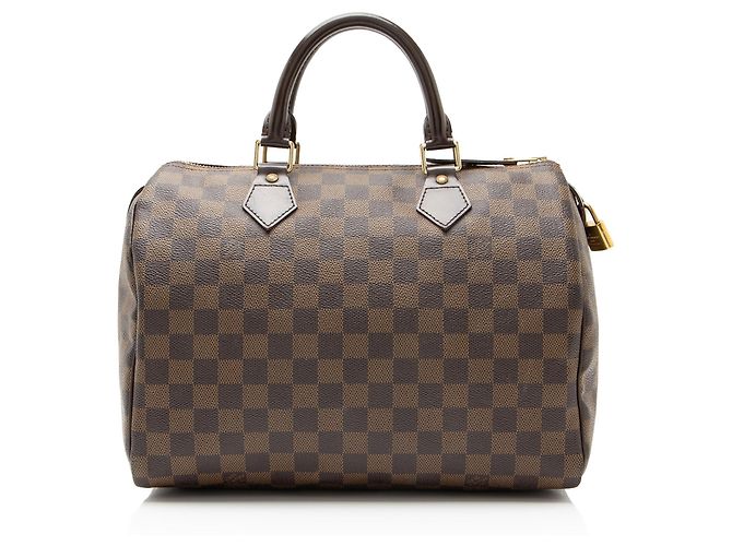 Louis Vuitton Damier Ebene Speedy 30 Satchel Marron
