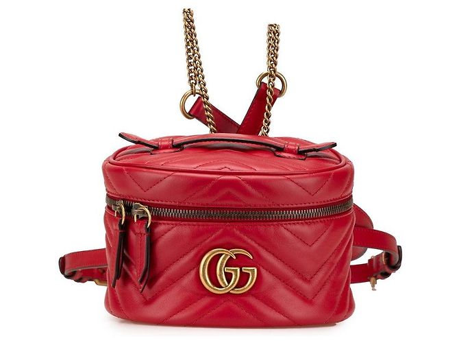 Gucci GG Marmont Rucksack Vanity Bag Rot