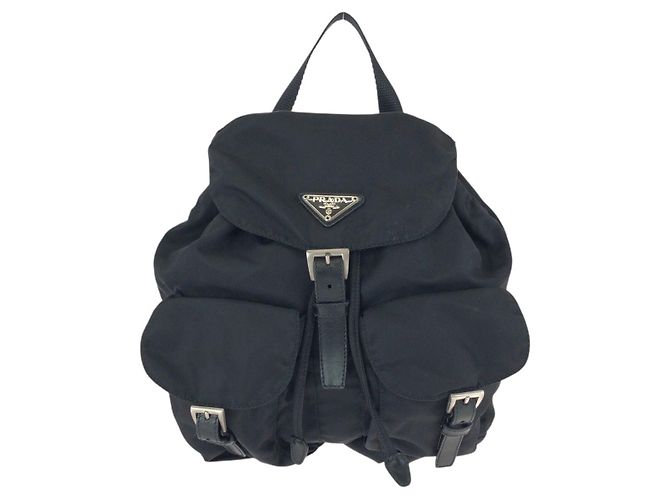Sac à dos Prada Tessuto avec logo triangle Noir