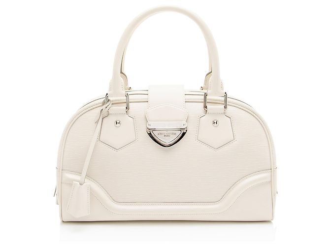 Bolsa Bowling Montaigne GM em couro Epi Louis Vuitton Branco
