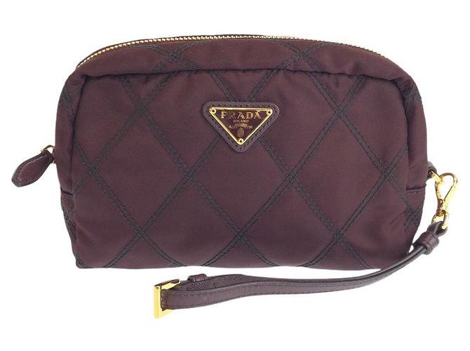Necessaire de Maquilhagem Prada Tessuto Marrom