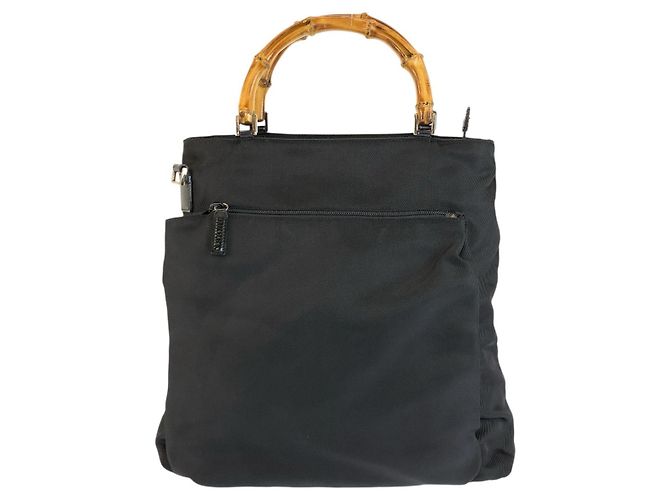 Bolsa Gucci Bamboo de nylon preta Preto