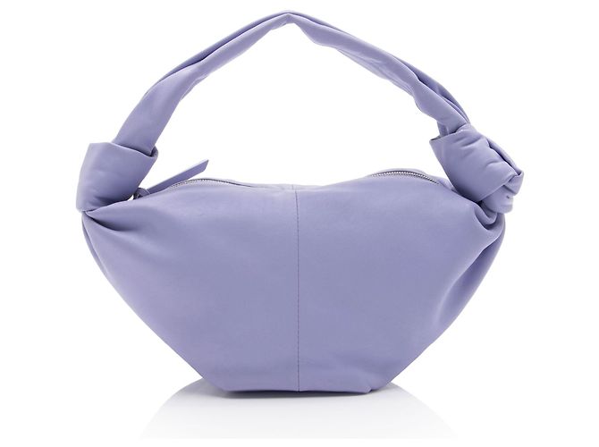 Bottega Veneta Mini Bolsa Double Knot em couro de bezerro Roxo