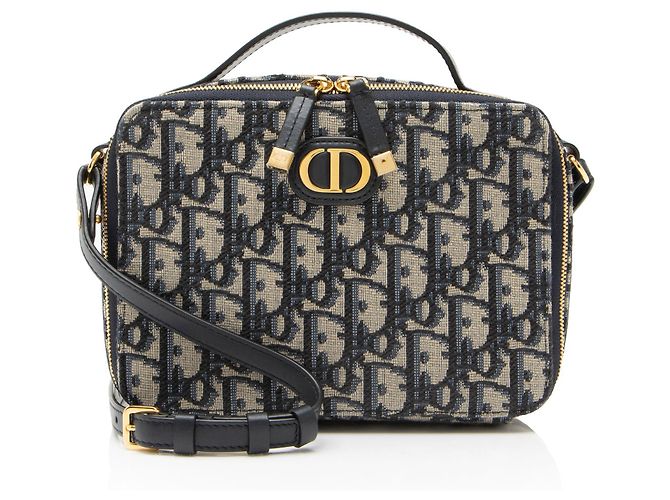 Autre Marque Dior Oblique 30 Montaigne Box Top Handle Azul