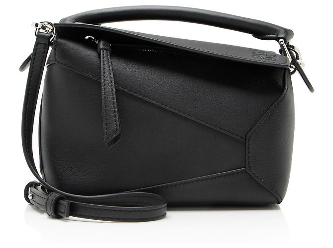 Bolsa Mini Puzzle Edge em pele de vitelo Loewe Preto