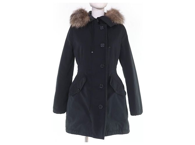 Moncler MONTICOLE Daunenmantel aus Polyester und Baumwolle Schwarz