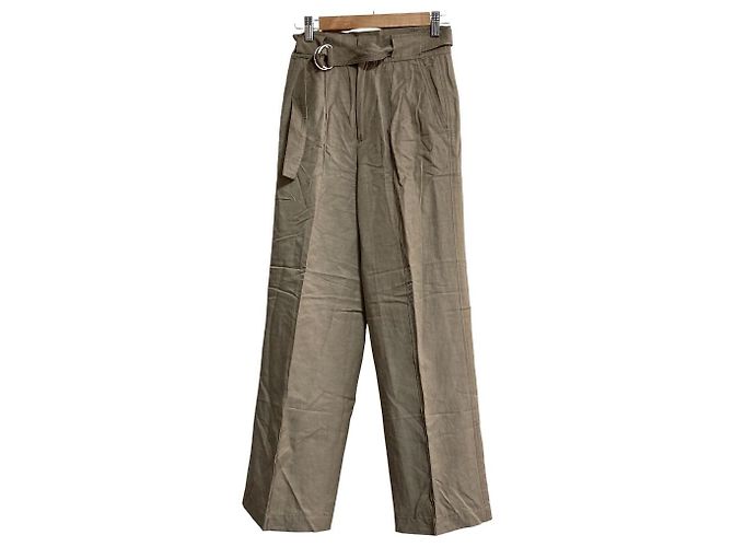 Autre Marque MACPHEE Baumwoll-Leinenhose Beige