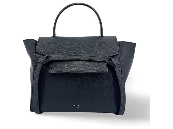 Céline Ceinture Celine Nano en cuir de veau Noir