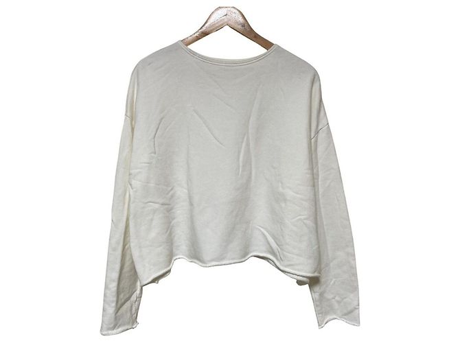 Autre Marque Ron Herman Sweatshirt mit Bootauschnitt Weiß