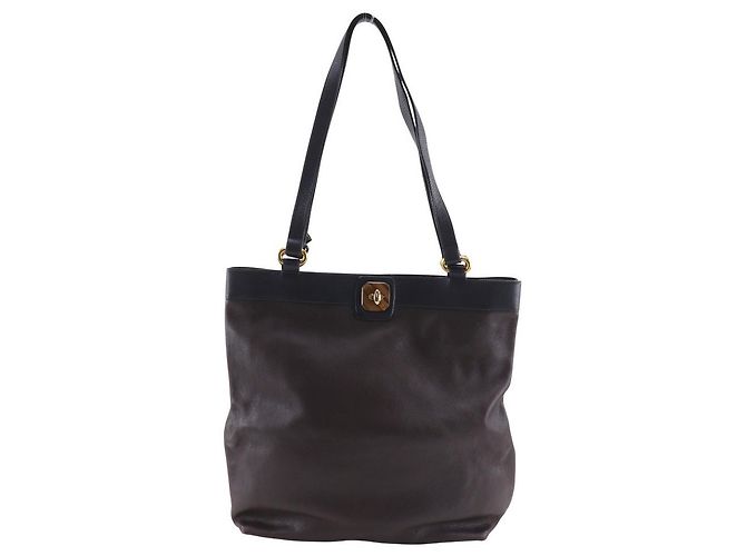Sac cabas Delvaux en cuir Marron