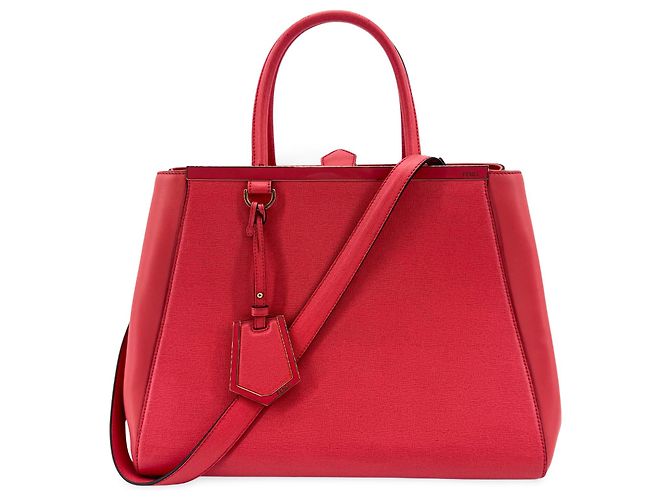 Fendi 2Jours Leather Medium Rosso