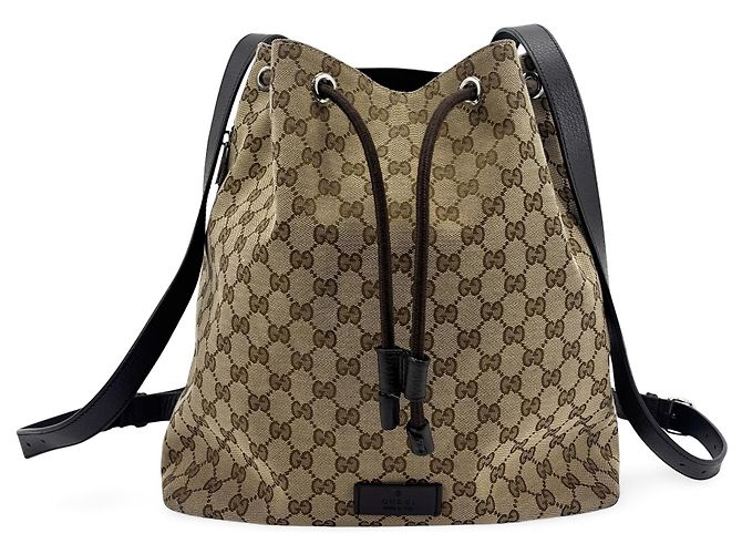 Gucci Drawstring GG Canvas Large Noir