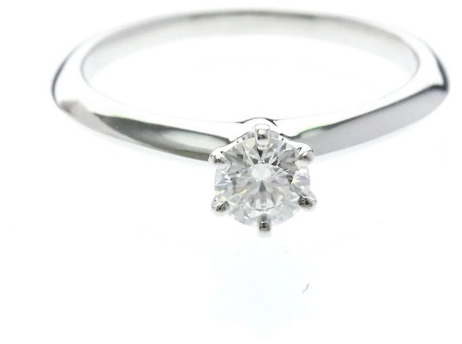 Autre Marque Tiffany Solitär-Diamantring aus Platin Silber