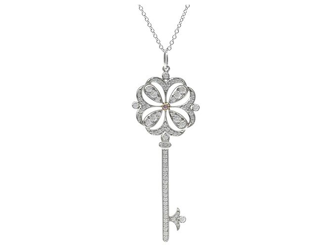 Autre Marque Tiffany Key Diamantenhalskette Silber Golden