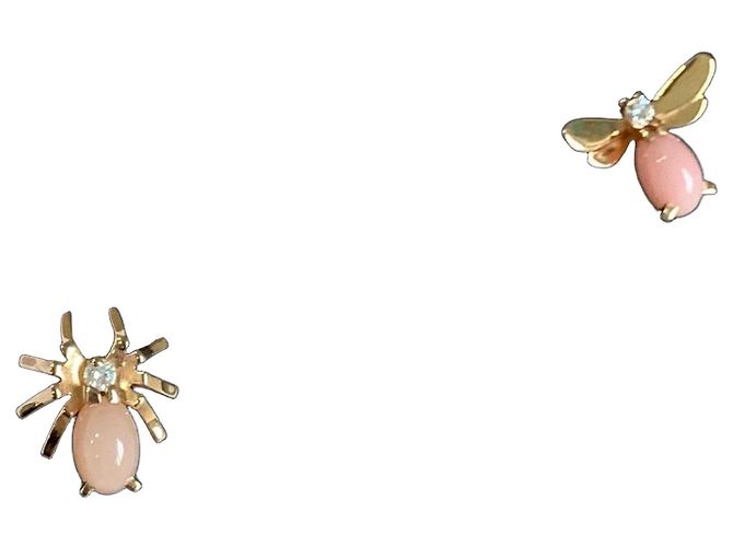 Brincos Chaumet Eternity Abelha e Aranha Ouro e Diamantes Dourado