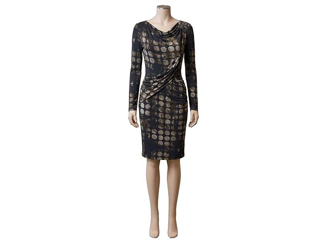 Max Mara Polka Dot Kleid Grau Anthrazitgrau