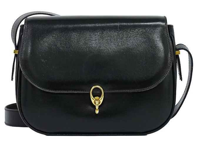 Edge Céline Celine Shoulder Leather Schwarz