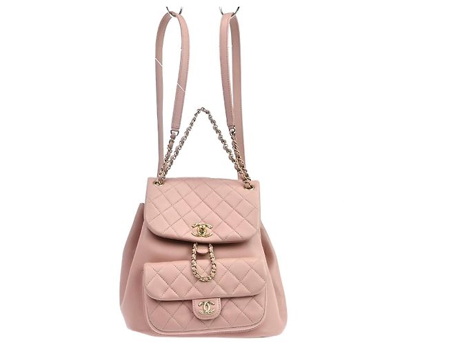 Chanel Duma Drawstring Quilted Leather Large Rosa