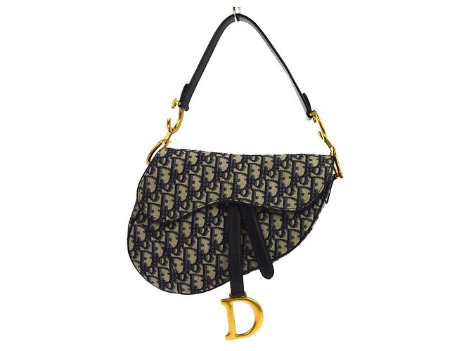 Christian Dior Saddle Oblique Canvas Mini Bleu Marine