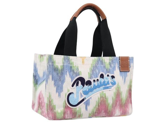 Loewe Paula's Ibiza Embellished Printed Canvas Medium Multicor