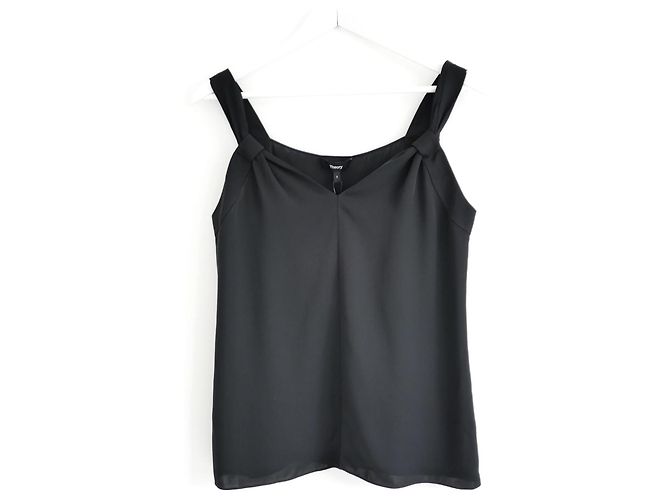 Blusa Moderna Theory SL V Drape Top Negro