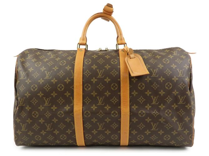 Louis Vuitton Keepall Monogram Canvas 55 Castaño