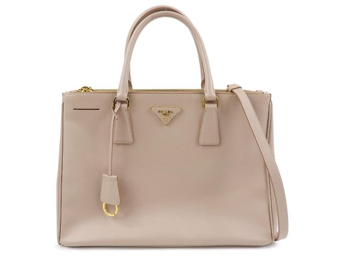 Prada Galliera em couro Saffiano com aplique Large Rosa