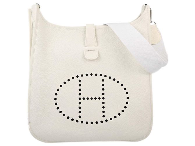 Hermès Bolsa Hermes Evelyne Gen III Clemence PM Branco