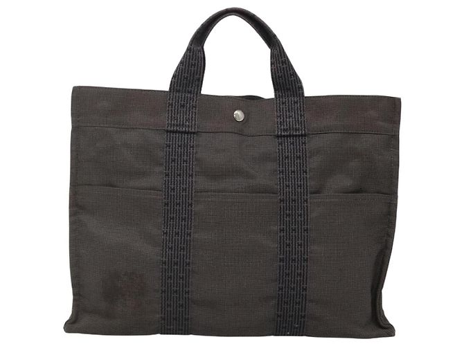 Hermès Hermes Fourre Tout Toile MM Brown