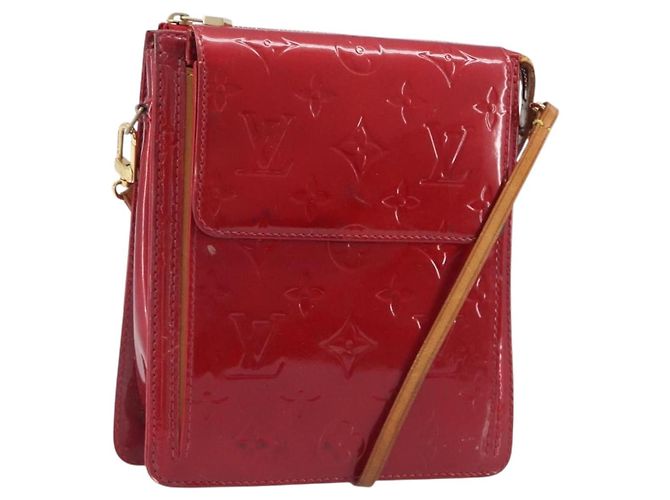 LOUIS VUITTON Monogram Vernis Motto Accessory Pouch Red M91137 LV Auth bs37359 Vermelho