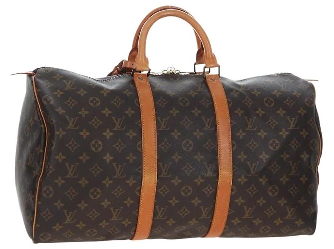 LOUIS VUITTON Monogram Keepall 50 Boston Bag M41426 LV Auth 204399A Monograma
