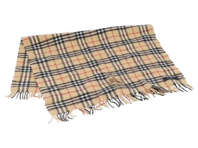 Sciarpa BURBERRY Nova Check Lana Beige Auth mr3035