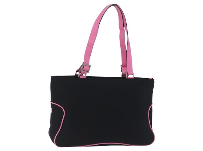 Sac à épaule Salvatore Ferragamo en coton noir et argent Auth ar14295 Argenté