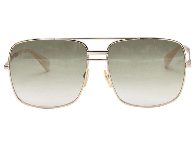 Céline Gold-Tone Celine Square Aviator Sunglasses Golden