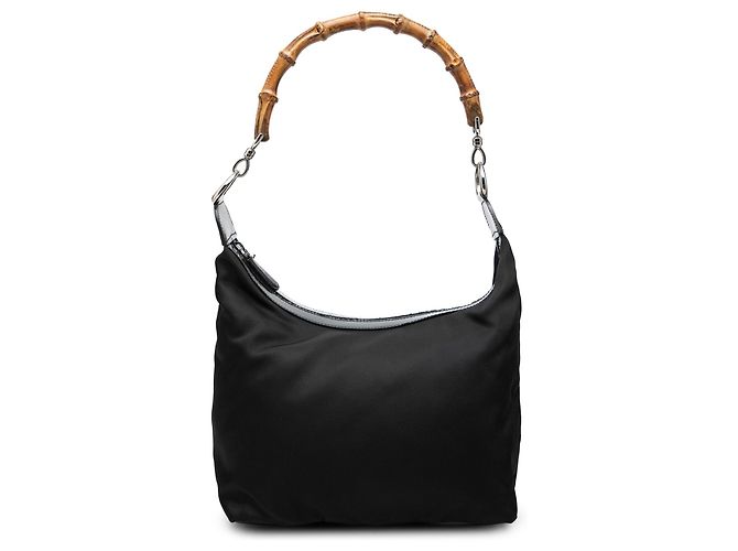 Bamboo Borsa a tracolla Gucci in nylon nero con bambù