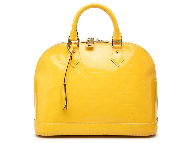 Borsa a mano Louis Vuitton Monogram Vernis Alma PM Gialla Giallo