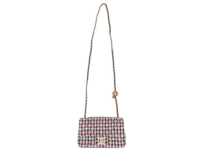 Borsa Chanel Mini Tweed Flap Rosa e Multicolor