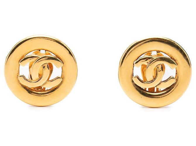 Orecchini a clip Chanel CC placcati oro D'oro