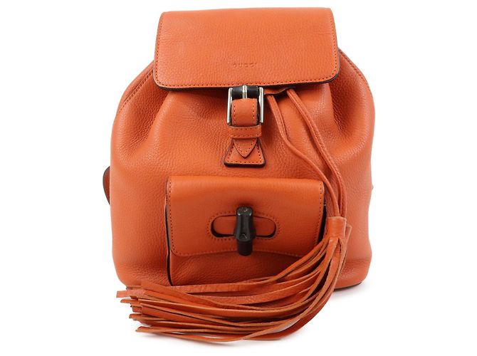 Gucci Bamboo Tassel Leather Mini Orange