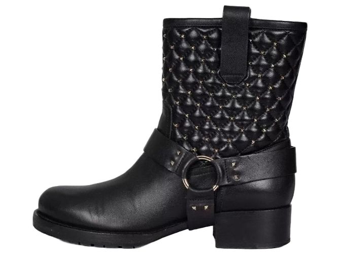 Valentino Rockstud Leather Ankle Boots - EU 36.5 Pre-owned