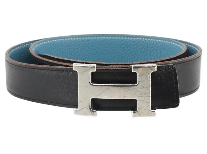 Hermès Cinto Reversível Hermes Constance em Couro Medium Preto